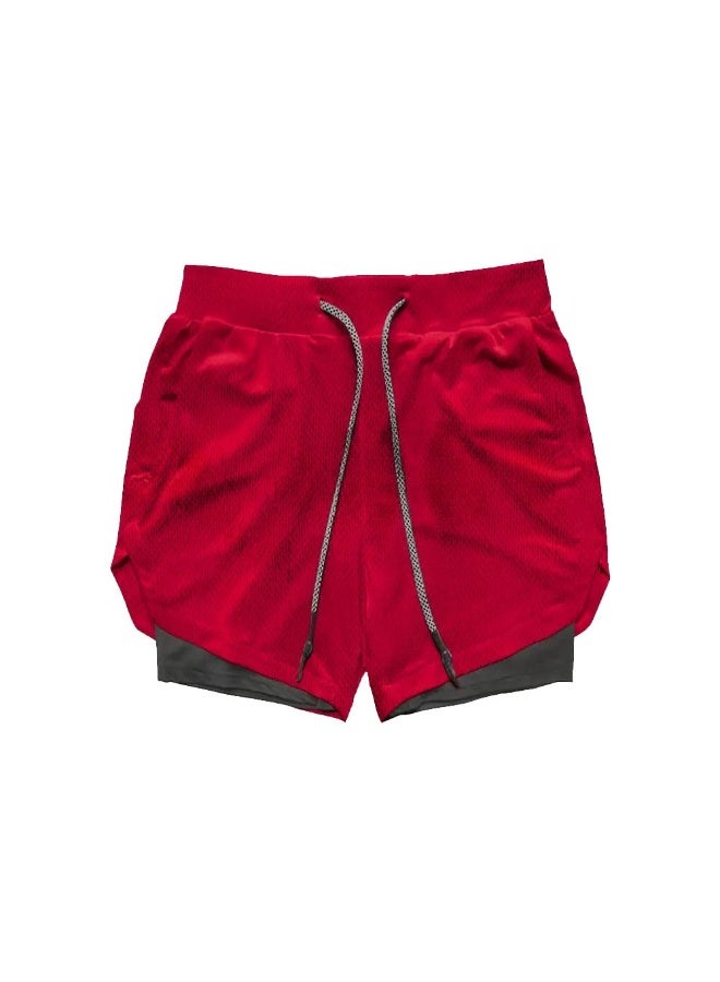 ناكسوس شورتات رياضية للرجال، شورتات رياضية للجري للرجال، شورتات رياضية برباط للرجال، شورتات رياضية فضفاضة بطبقتين وأربعة جيوب - Image 1